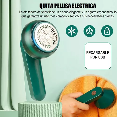 Quita Pelusas Recargable Verde + ¡CABLE USB y SATISFACCIÓN GARANTIZADA!✨👕